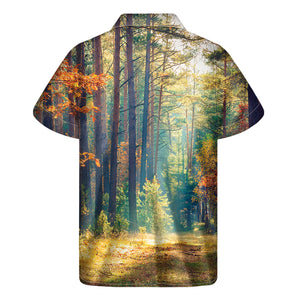 Autumn Forest Print Men's Short Sleeve Shirt