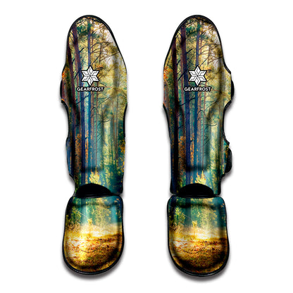 Autumn Forest Print Muay Thai Shin Guard