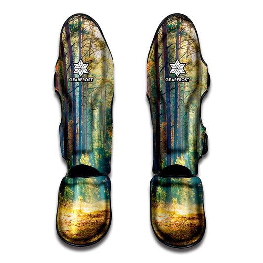 Autumn Forest Print Muay Thai Shin Guard