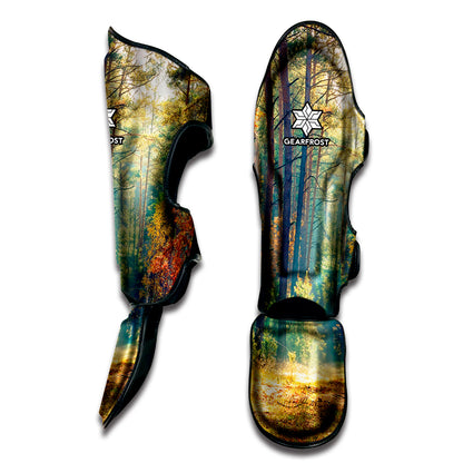 Autumn Forest Print Muay Thai Shin Guard