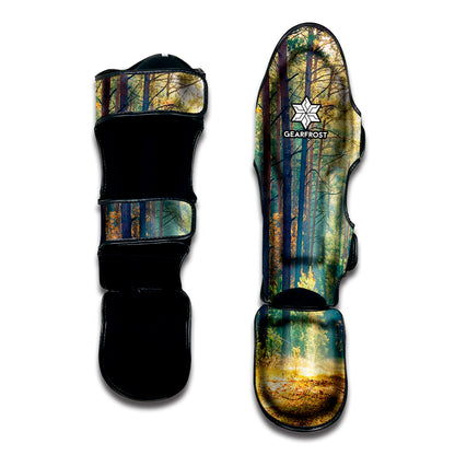 Autumn Forest Print Muay Thai Shin Guard
