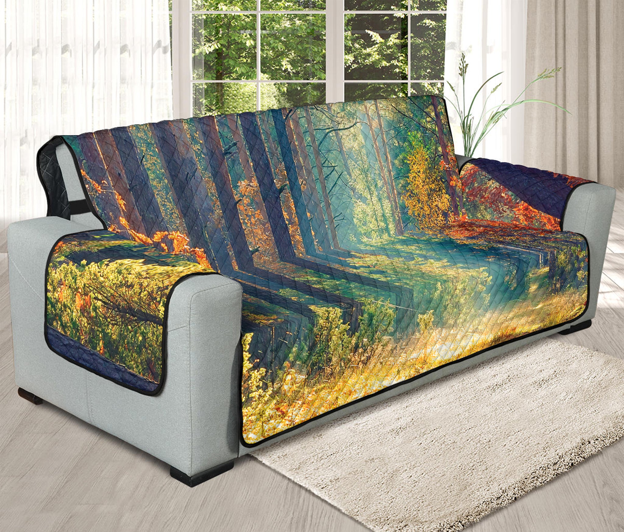 Autumn Forest Print Oversized Sofa Protector