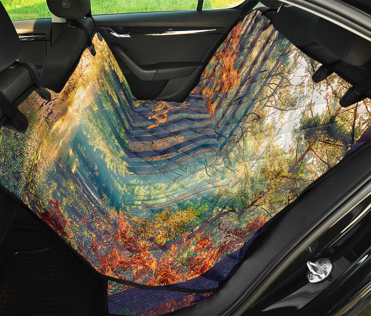 Autumn Forest Print Pet Car Back Seat Cover