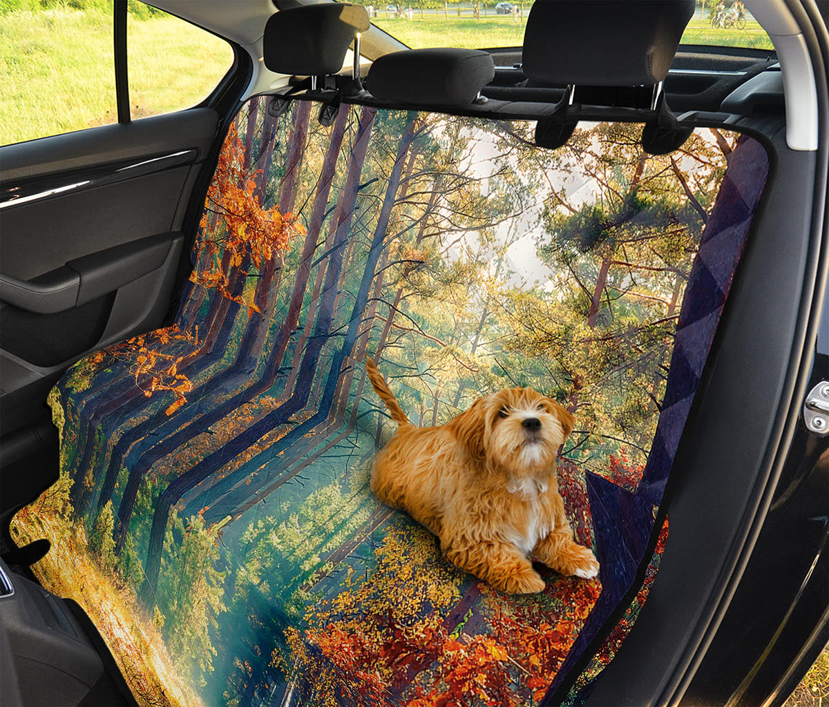 Autumn Forest Print Pet Car Back Seat Cover