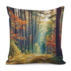 Autumn Forest Print Pillow Cover