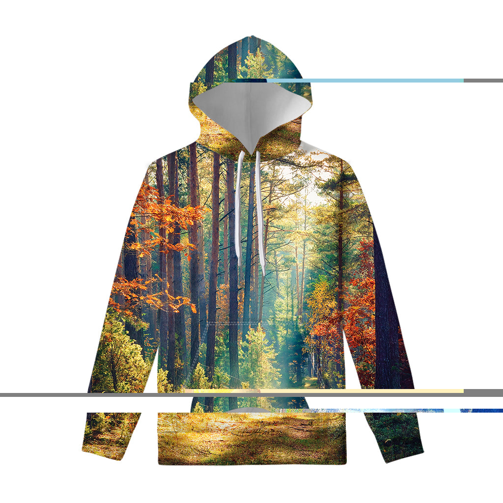 Autumn Forest Print Pullover Hoodie