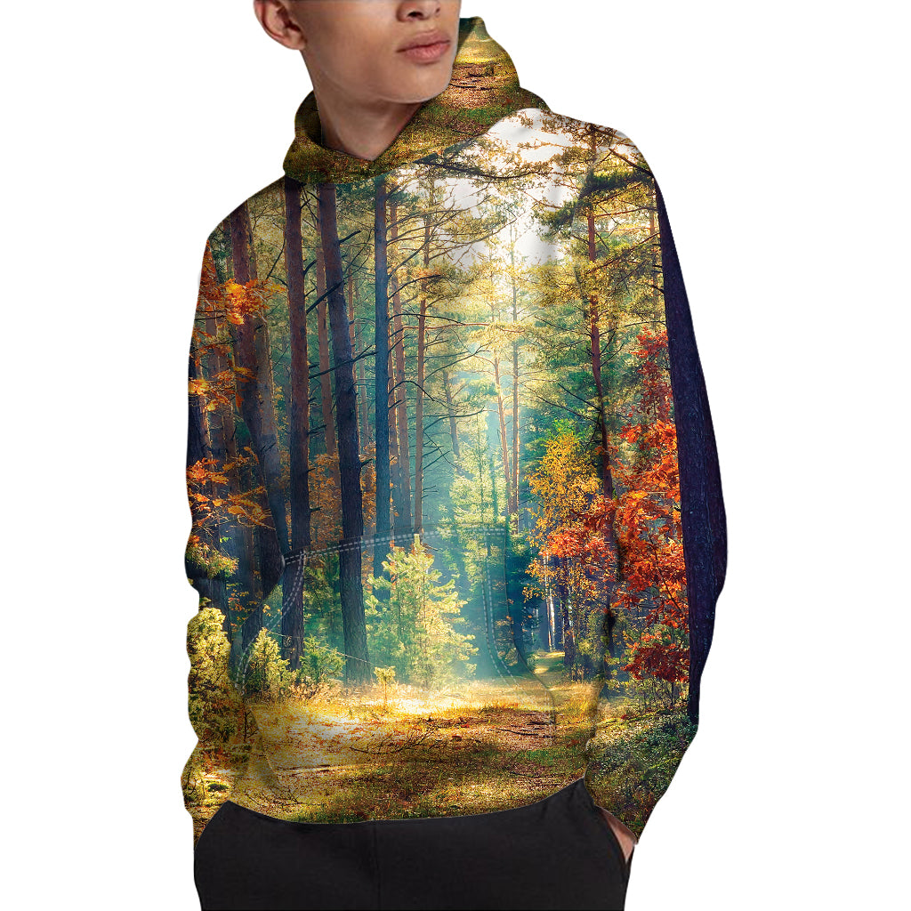 Autumn Forest Print Pullover Hoodie