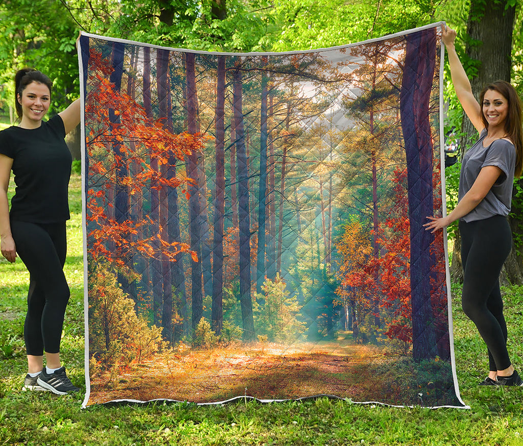 Autumn Forest Print Quilt