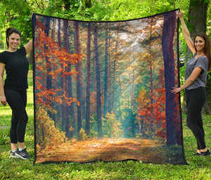 Autumn Forest Print Quilt