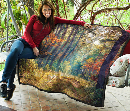Autumn Forest Print Quilt