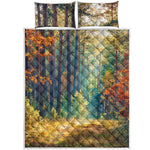 Autumn Forest Print Quilt Bed Set