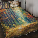 Autumn Forest Print Quilt Bed Set