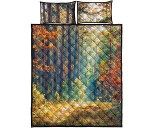 Autumn Forest Print Quilt Bed Set