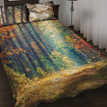 Autumn Forest Print Quilt Bed Set