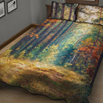 Autumn Forest Print Quilt Bed Set