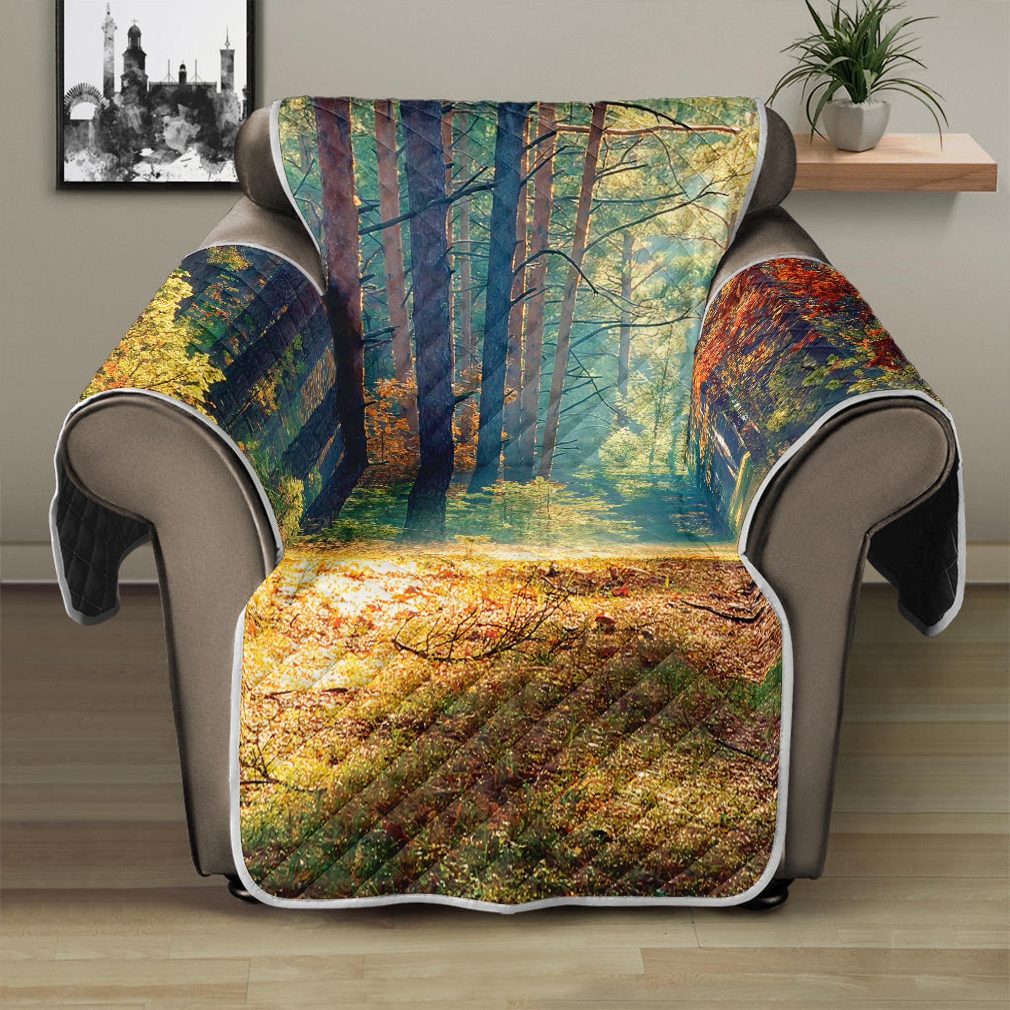 Autumn Forest Print Recliner Protector