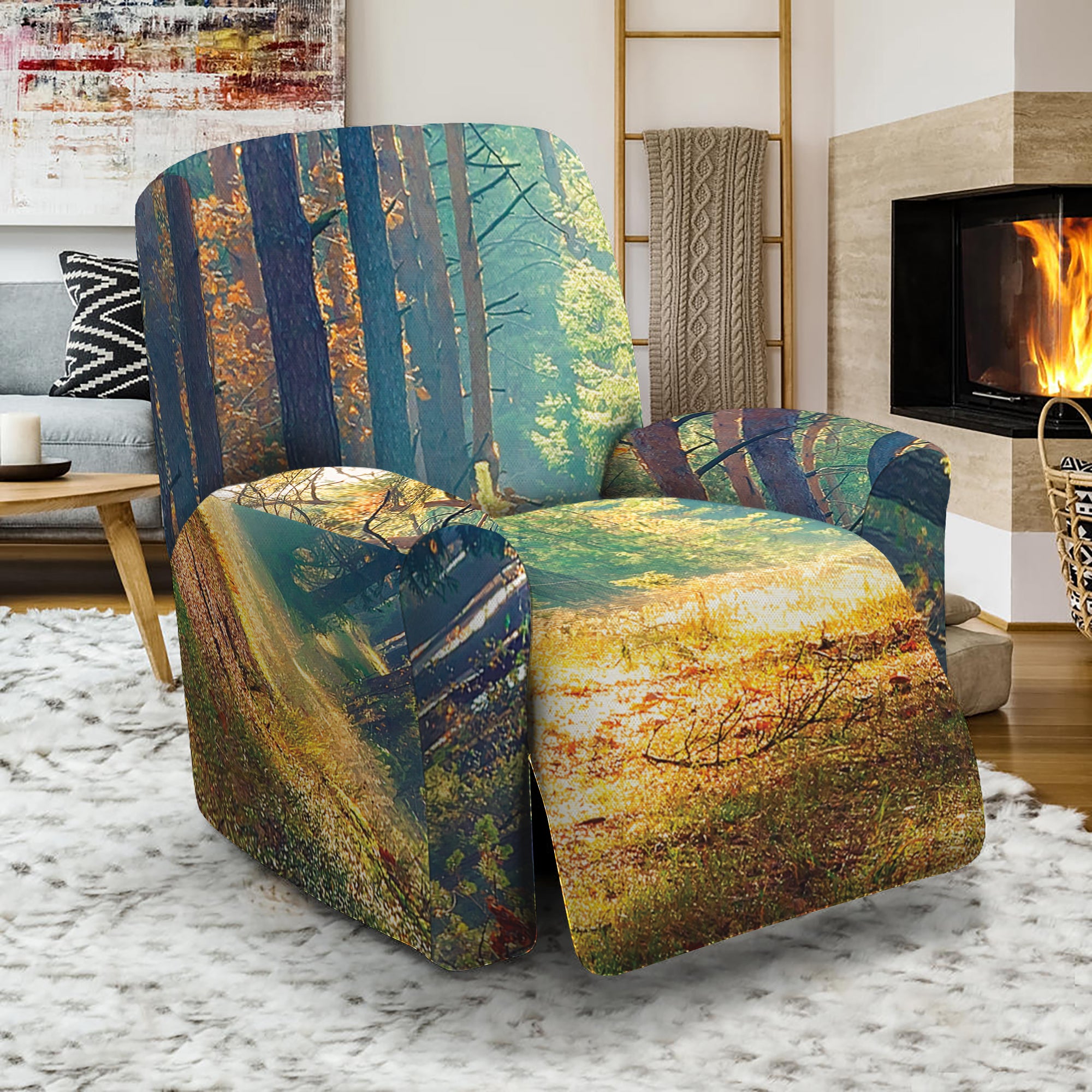 Autumn Forest Print Recliner Slipcover