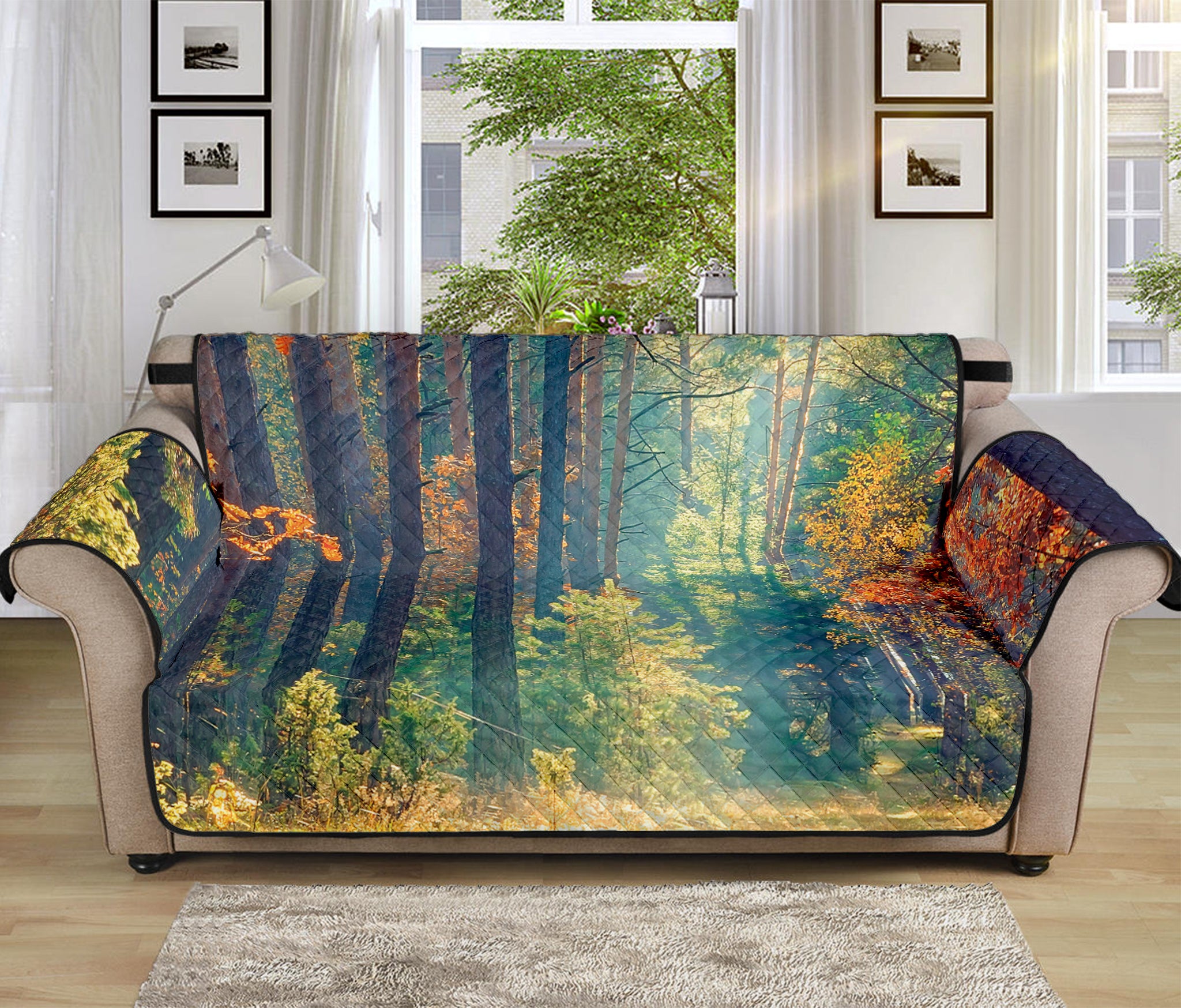 Autumn Forest Print Sofa Protector