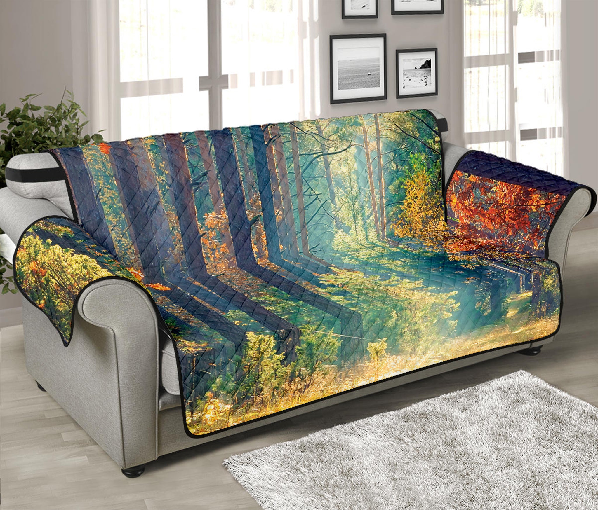 Autumn Forest Print Sofa Protector