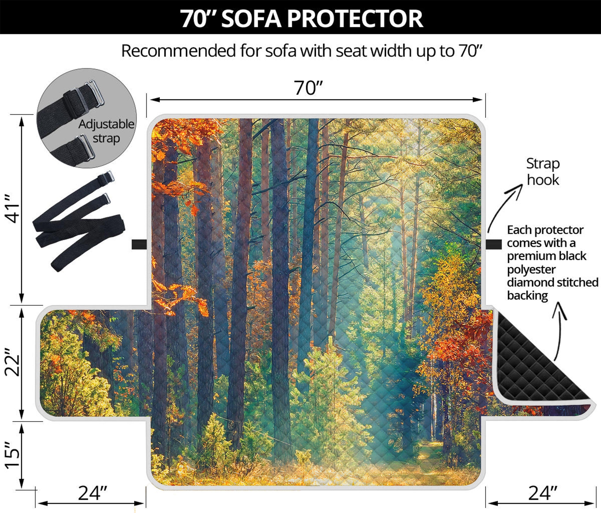 Autumn Forest Print Sofa Protector