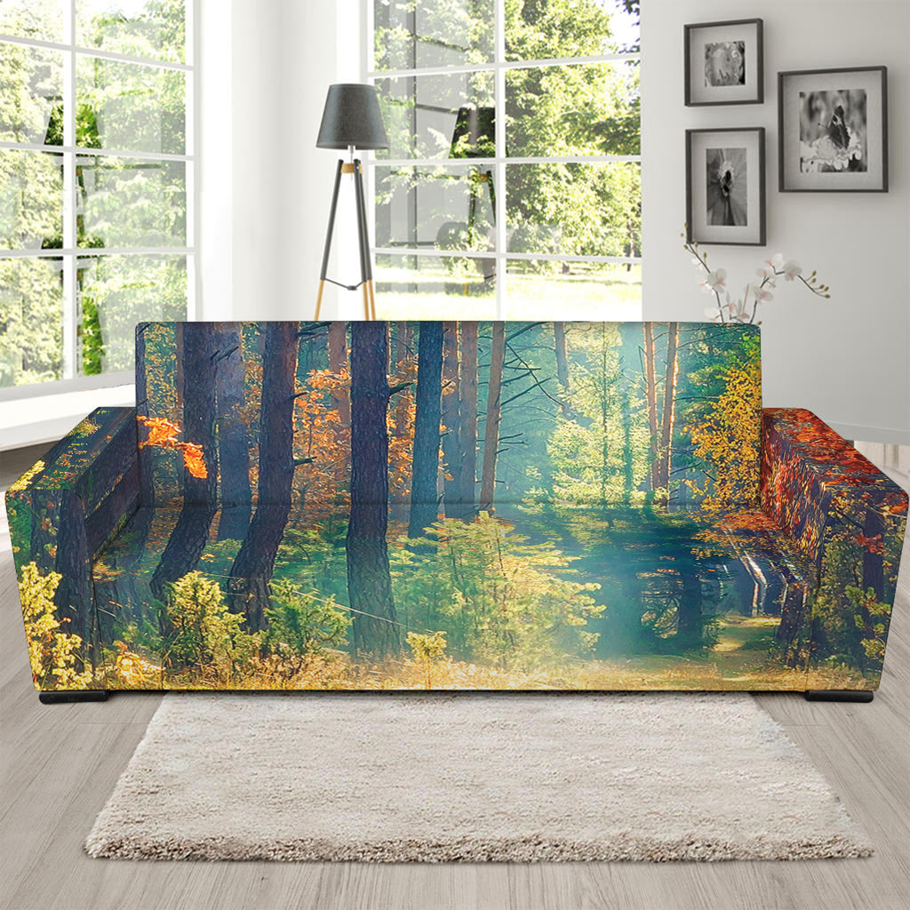 Autumn Forest Print Sofa Slipcover