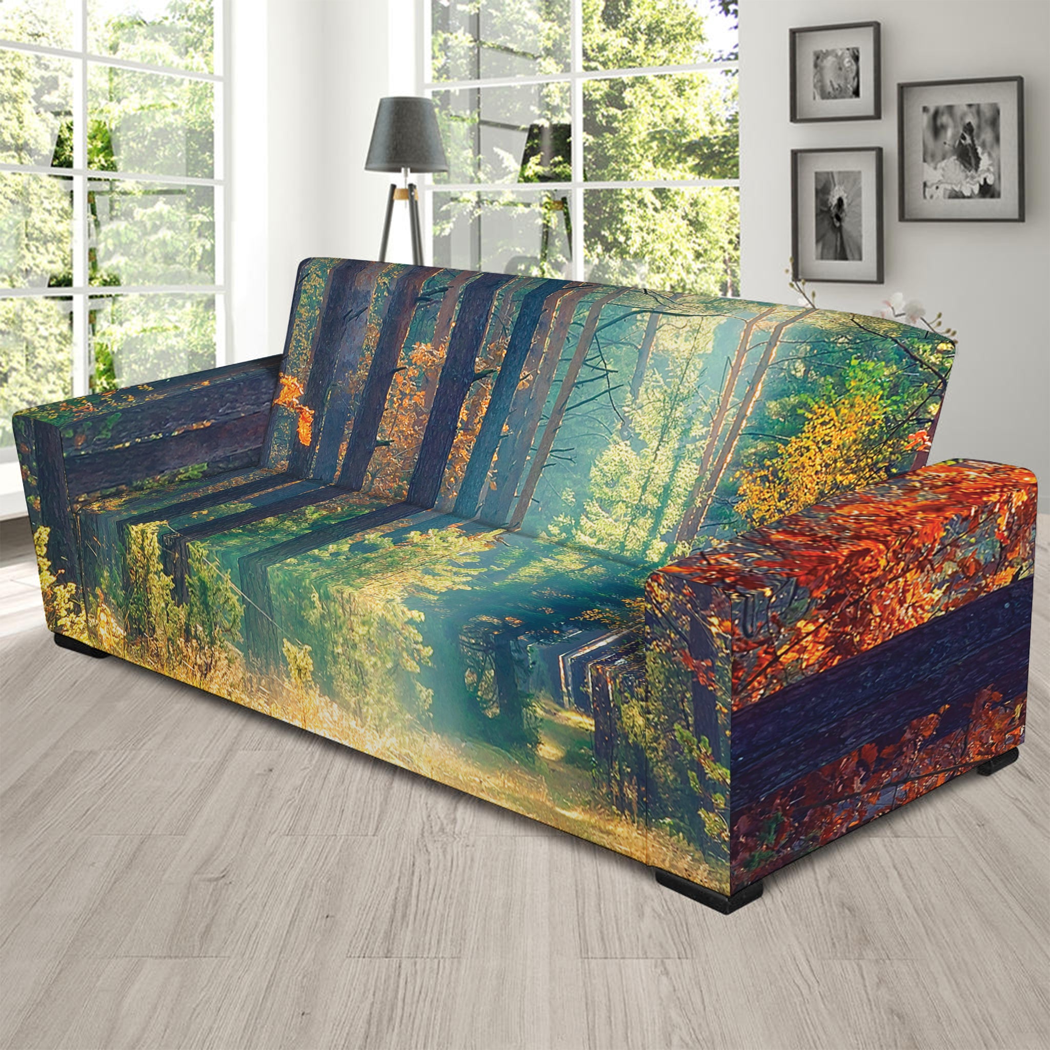 Autumn Forest Print Sofa Slipcover