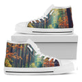 Autumn Forest Print White High Top Sneakers