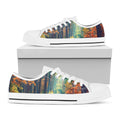 Autumn Forest Print White Low Top Sneakers