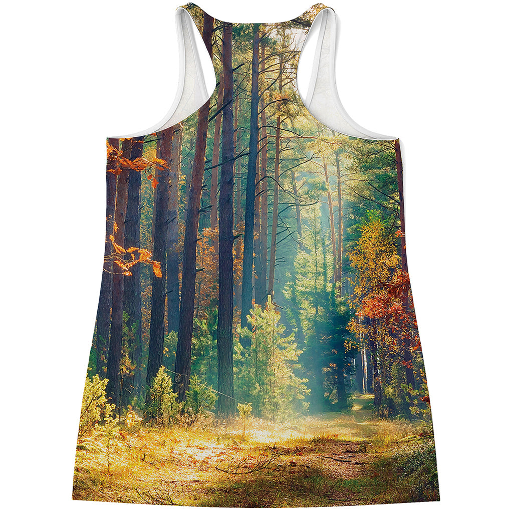 Autumn Forest Print Women's Racerback Tank Top