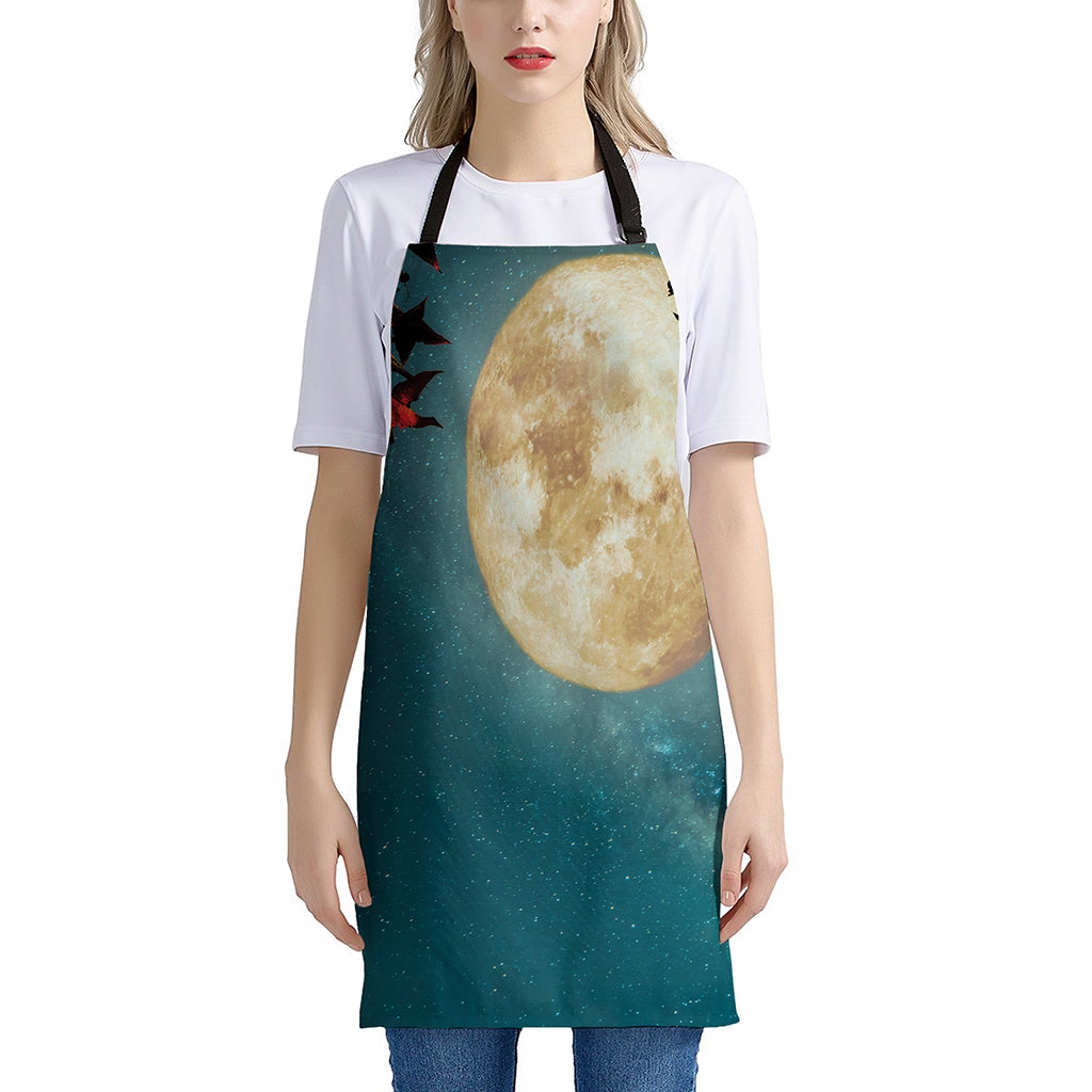 Autumn Full Moon Print Apron