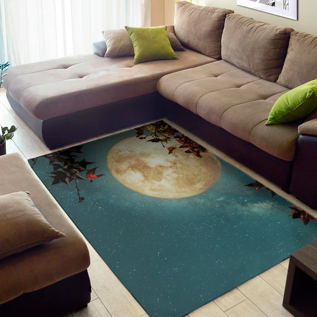 Autumn Full Moon Print Area Rug