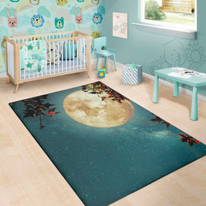 Autumn Full Moon Print Area Rug