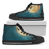 Autumn Full Moon Print Black High Top Shoes