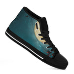 Autumn Full Moon Print Black High Top Shoes