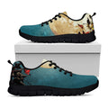 Autumn Full Moon Print Black Running Shoes