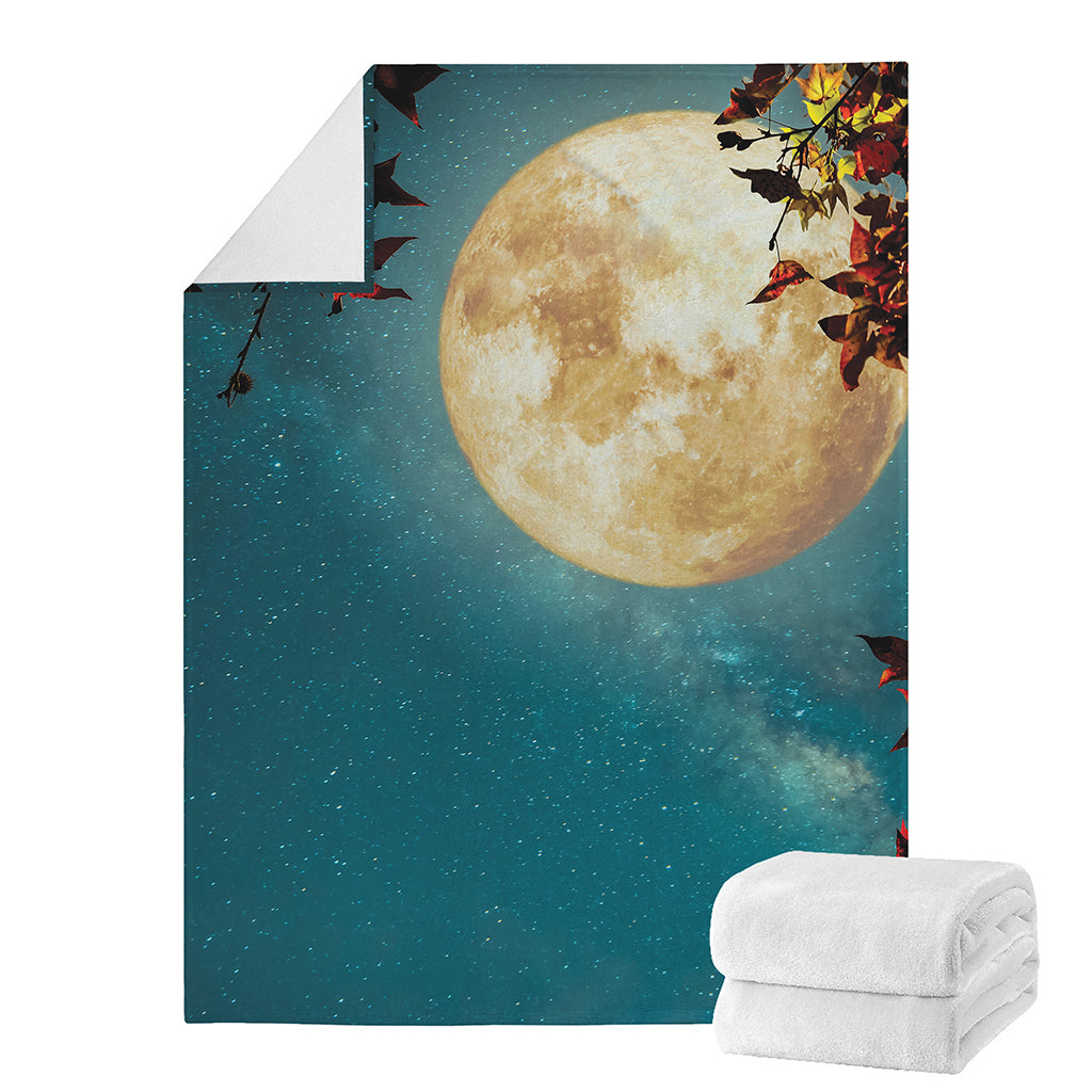 Autumn Full Moon Print Blanket