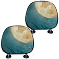 Autumn Full Moon Print Car Headrest Covers