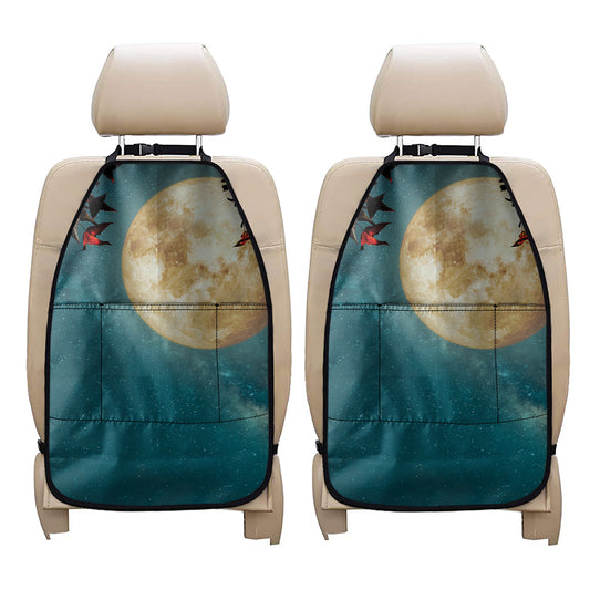 Autumn Full Moon Print Car Seat Organizers
