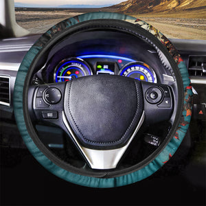 Autumn Full Moon Print Car Steering Wheel Cover