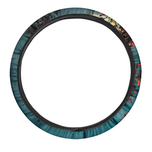 Autumn Full Moon Print Car Steering Wheel Cover