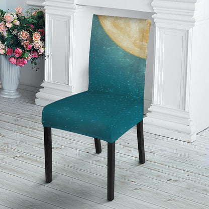 Autumn Full Moon Print Dining Chair Slipcover