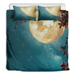 Autumn Full Moon Print Duvet Cover Bedding Set