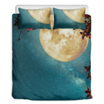 Autumn Full Moon Print Duvet Cover Bedding Set