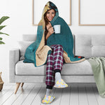 Autumn Full Moon Print Hooded Blanket