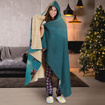 Autumn Full Moon Print Hooded Blanket