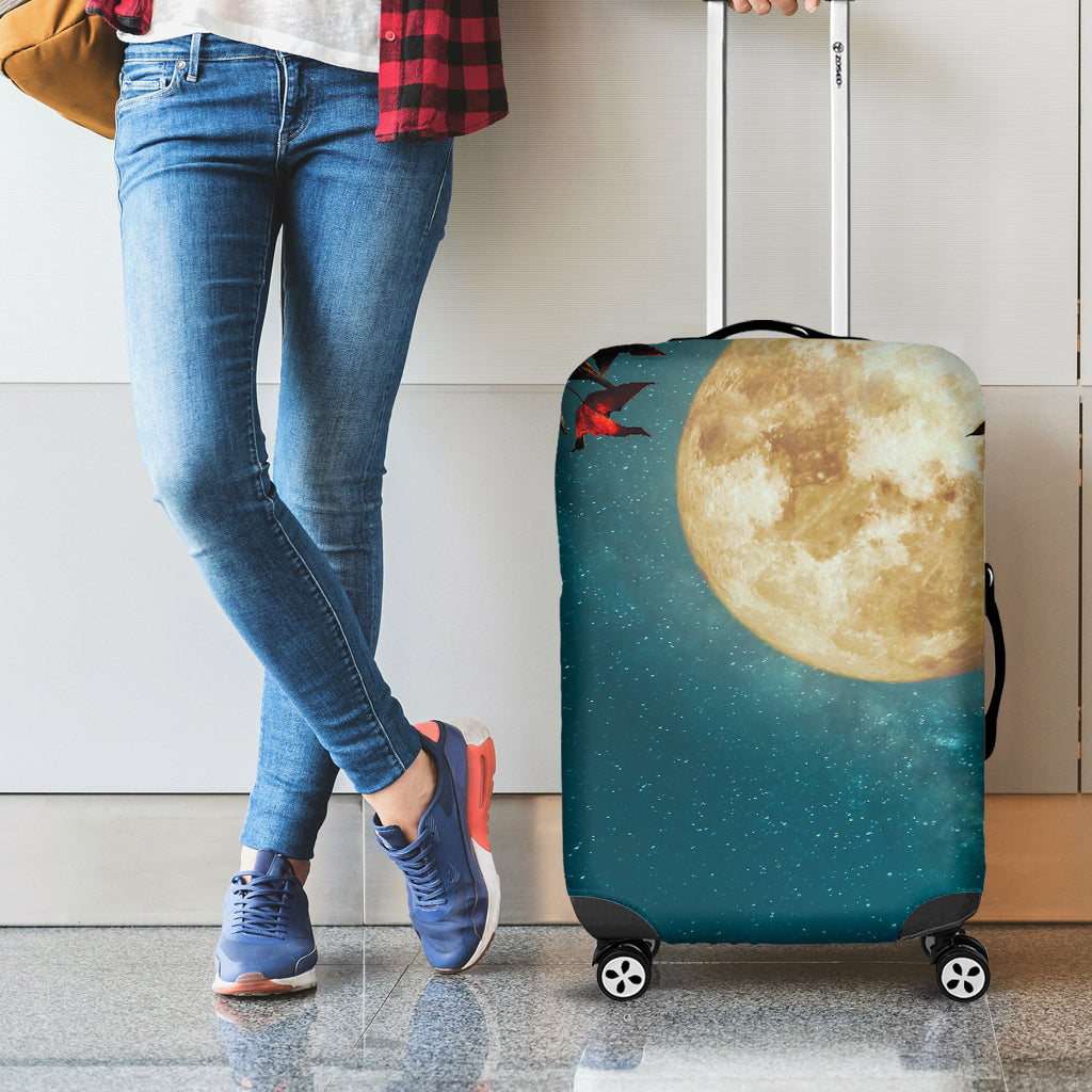 Autumn Full Moon Print Luggage Cover