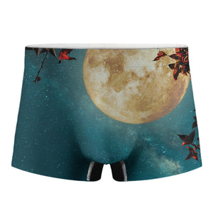 Autumn Full Moon Print Men's Boxer Briefs