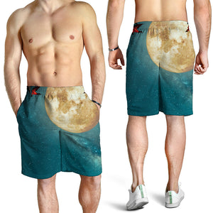 Autumn Full Moon Print Men's Shorts