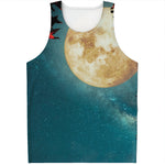 Autumn Full Moon Print Men's Tank Top