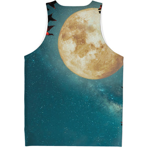 Autumn Full Moon Print Men's Tank Top